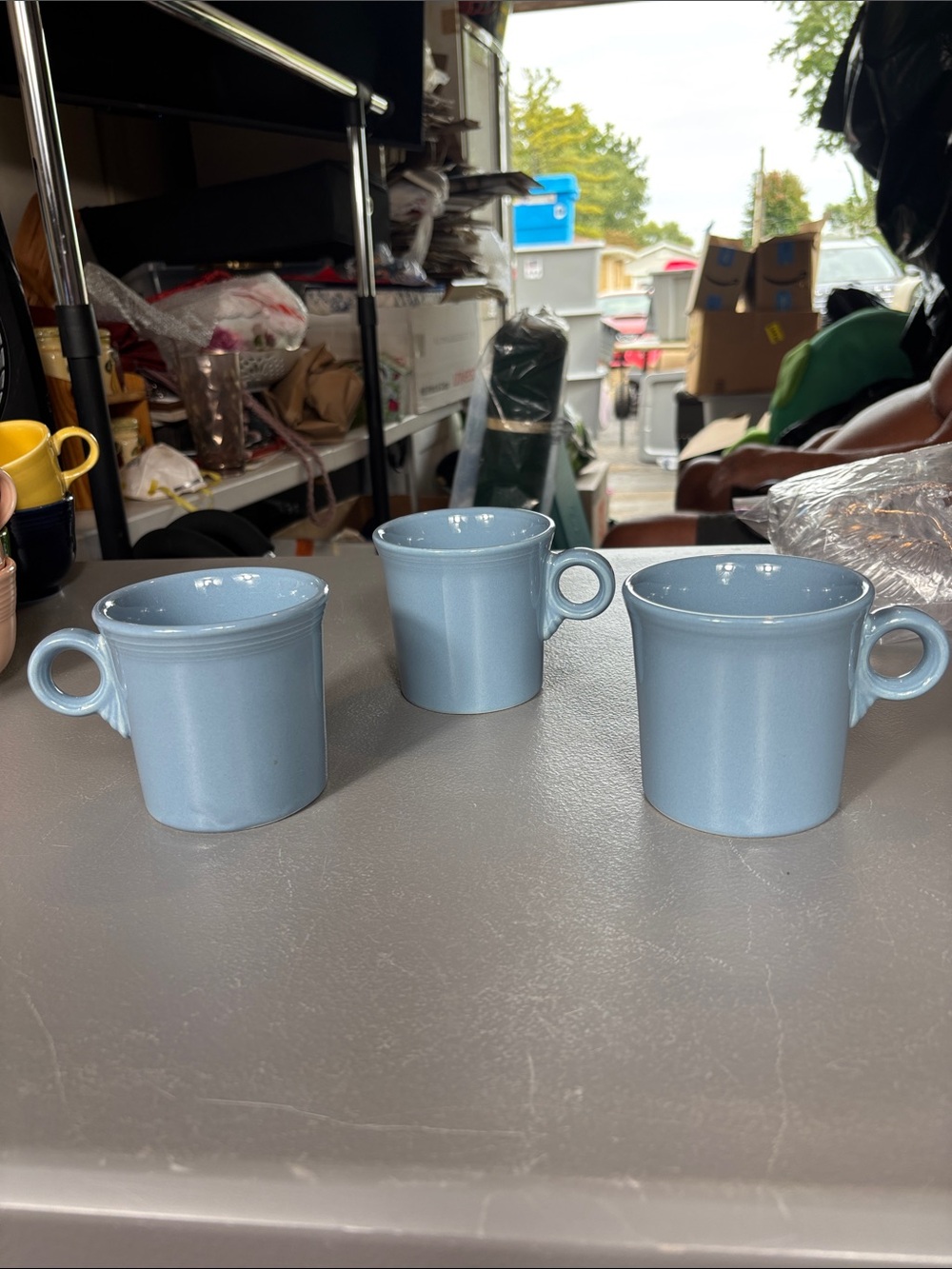 Fiesta Periwinkle Blue Java Coffee Mugs Set of 3 HLC USA 12 oz Retired